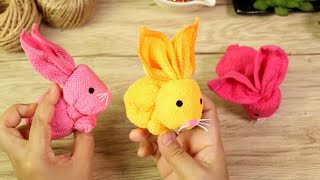 Towel Bunny|Make a gift for yourself: make a rabbit with paper and towels Gift Ideas and Craft Ideas