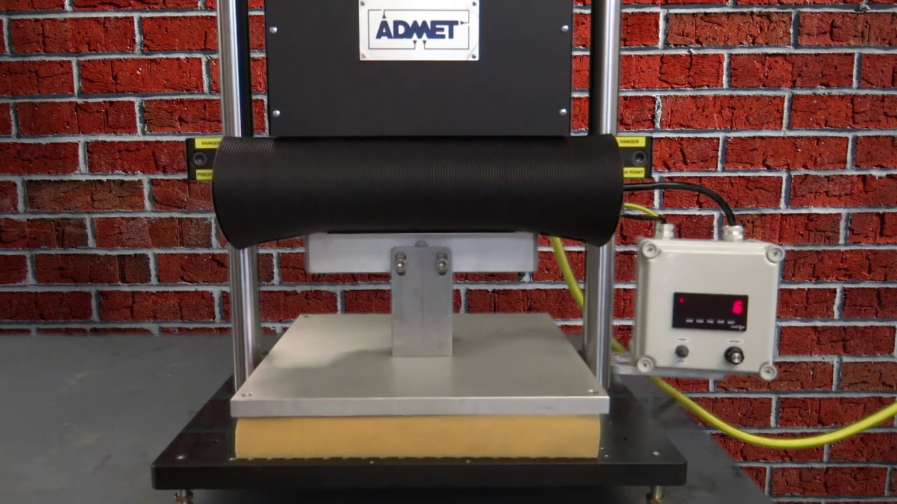 Astm D3574 I3 Foam Testing With An Admet Constant Deflection Pounding Astm D3574 I3 Foam Testing With An Admet Constant Deflection Pounding