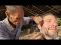 💈farmer wang takes me back to the barber basics got pampered on the farm 🇹🇭