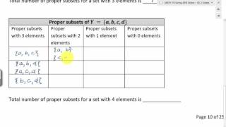 2.2 Proper Subsets for Set with 4 Elements p10