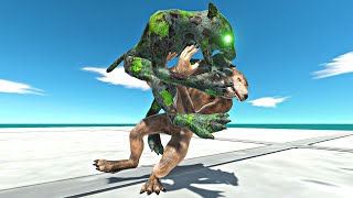 Fantasy vs Green Zombie Itself on Stone Island - Animal Revolt Battle Simulator