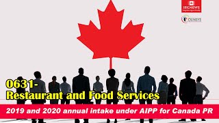 NOC 0631-Restaurant and Food Services 2019 and 2020 annual intake under AIPP for Canada PR