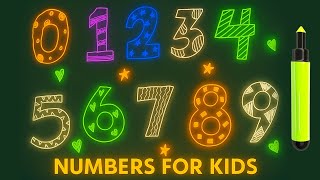 Draw Neon Numbers ✨ Easy 1–10 for Kids