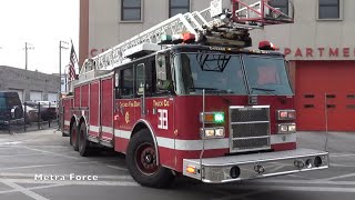 *FIRE* Chicago Fire Dept Engine 124 \u0026 Truck 38 (Spare) Responding