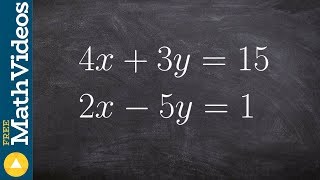 Solve a system of equations by multiplying one equation by a multiplier then adding them