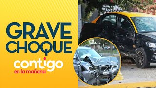 CARABINERO QUEDÓ GRAVE: El grave choque de dos autos en La Florida - Contigo en la Mañana