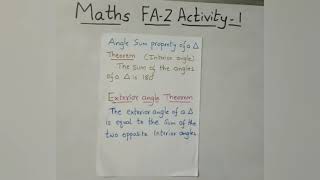 #SVMVP  Angle sum property Maths FA2 Activitiy