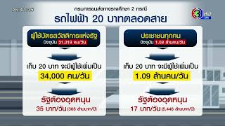 กรมราง เด้งรับนโยบาย รฟฟ. 20 บาทตลอดสาย ชี้ใช้งบ 5,500 ล้านต่อปี ต้องหารือกับสำนักงบประมาณ