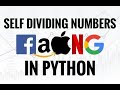 LEETCODE - SELF DIVIDING NUMBERS IN PYTHON