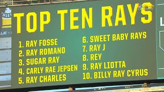 TB@OAK: A's scoreboard lists the top 10 'Rays'