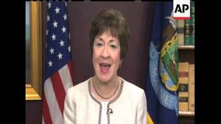 In the weekly Republican message, Sen. Susan Collins of Maine is calling for a \