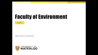 Convocation: Faculty of Environment (June 13th)