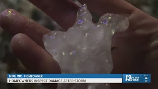 Georgetown Township homeowners inspecting damage after severe storms