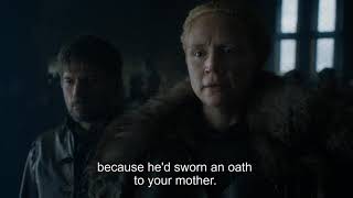 GOT Season 8 E2 - Daenarys Confronts Jaime but Brienne saves him | With Subtitles