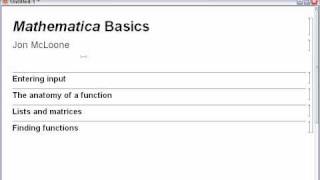 Mathematica Basics