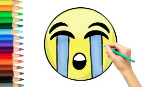 تعليم الرسم/ رسم ايموجي الفيسبوك الباكي /  How to draw cry emoji