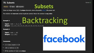 Subsets in JavaScript | Backtracking | Leetcode 78 Medium | FAANG tastic