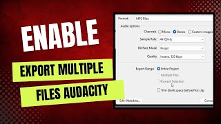How to Enable Export Multiple Files Option in Audacity