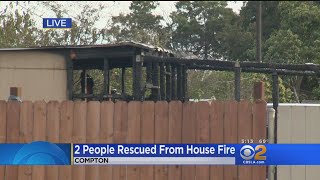 2 People Rescued From House Fire In Compton