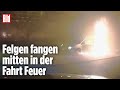 Funken, Flammen, Vollgas: Auto brennt – Rentner gibt trotzdem Gas