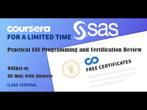 Practical SAS Programming And Certification Review, Week (1-6) All Quiz ...