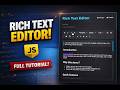 Build RealWorld Rich Text Editor with JavaScript | HTML CSS #javascript #webdevelopment