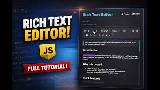 Build RealWorld Rich Text Editor with JavaScript | HTML CSS #javascript #webdevelopment