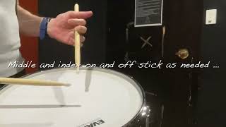 Rudimental drum practice - left hand and  traditional grip : Premier Parade Drum, Myler heads