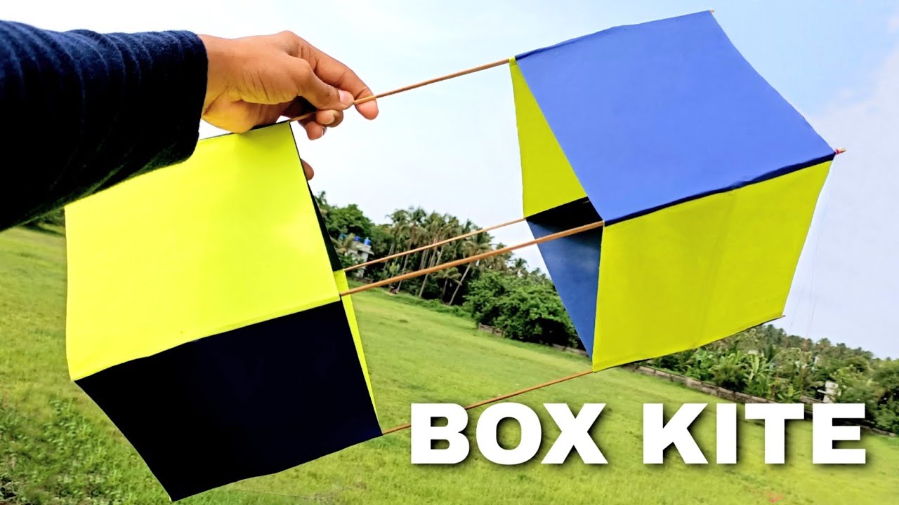 DIY BOX KITE | How To Make Boxkite With Colour Paper - (Boxkite) - YouTube