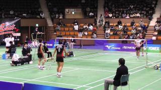 Badminton 樽野,新玉 vs 松尾,内藤 WD 準々決勝 1G  ﾊﾞﾄﾞﾐﾝﾄﾝ全日本総合 2013.12.6