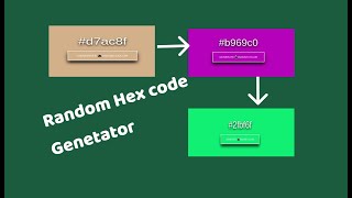 Random Hex Code Generator | Using HTML, CSS & JS | BY Perfect coder