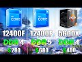 Ryzen 5 5600X vs i5 12400F DDR4 vs DDR5