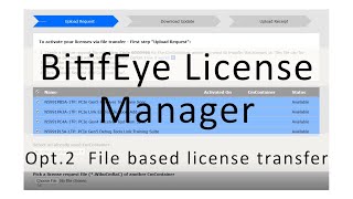 BitifEye Licensing Manager Tutorial Opt 2 File based license transfer