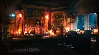 Apothecary Ambience - Potion Sounds and Soothing Rain Indoors