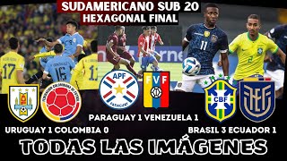 URUGUAY-COLOMBIA, BRASIL-ECUADOR, PARAGUAY-VENEZUELA. TODAS LAS IMÁGENES SUDAMERICANO SUB 20