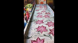 How to Create Silk Scarves with the art of Ebru / Painting on Water / LIVE Q\u0026A / Floral Designs