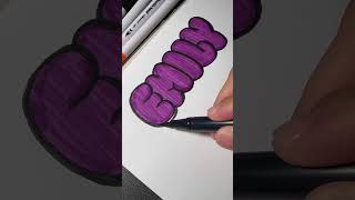 For Emily❤️😃HOW TO DRAW BUBBLE LETTERS✏️ #short #art #fyp #drawing #tutorial #viral