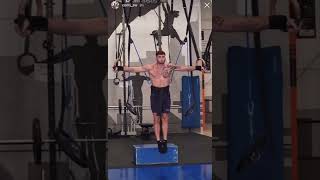 iron cross on gymnastics rings workout