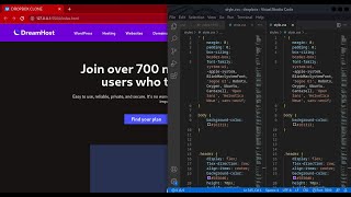 COMPLETE CODE IN HTML AND CSS ONLY - DROPBOX CLONE WITH DREAMHOST HEADER