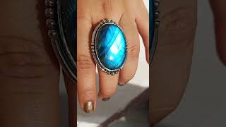 labradorite ring Natural labradorite silver ring Statement boho ring Excellent blue Labradorite