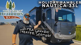 GORGEOUS Ultra-Luxury Diesel Pusher with Theater Seats! - Holiday Rambler Nautica 33TL