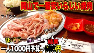 岡山グルメ【ランチ除いて県内で一番安いらしい焼肉店】予算1000円  コスパが良い！《佐藤精肉店 店内飲食OK》