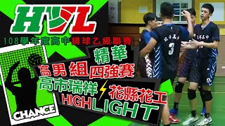 【HVL精華】108學年高中排球乙級聯賽 男子組四強 瑞祥高中 VS 花蓮高工