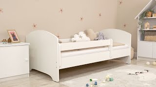 Dětská postel Ourbaby se zábranou - bílá/Ourbaby children's bed with a barrier - white