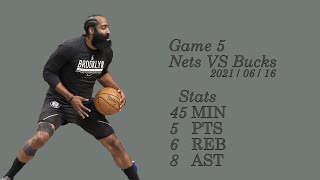 [Brooklyn Nets vs Milwaukee Bucks GAME 5]James Harden  Highlights | 2021 NBA Playoffs