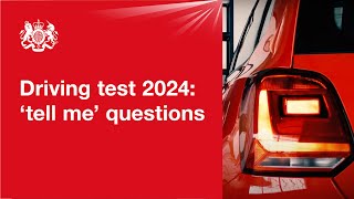 'Show me, tell me': tell me questions 2024: official DVSA guide