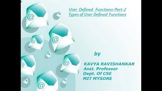 CPS|Session-24|Module-4|User Defined Functions-part 2|Types of User Defined Functions