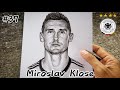 Realistic drawing Miroslav Klose using graphite pencil