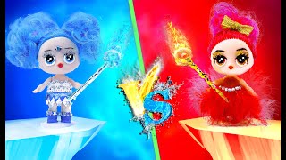 Hot vs Cold Challenge 🔥 Diy Lol Surprise Dolls Costumes Hot and Cold 💧 Dolls Beauty