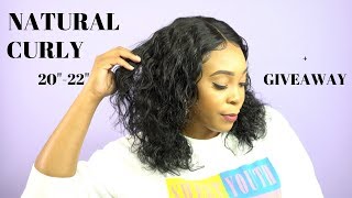 Outre Mytresses Gold Label 100% Unprocessed Human Hair Lace Front Wig -NATURAL CURLY 20-22 +GIVEAWAY